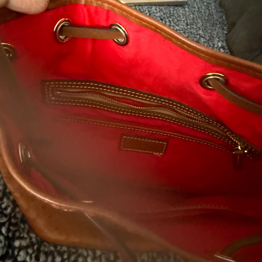 Dooney & Bourne, Ostrich collection, orange, Shoulder Bag - Picture 6 of 7